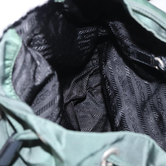 PRADA Backpack Nylon Green Silver Auth 163375