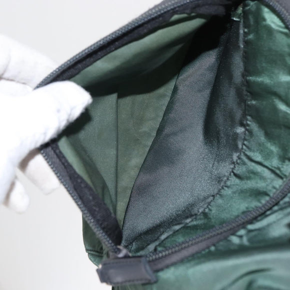 PRADA Backpack Nylon Green Silver Auth 163375