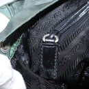 PRADA Backpack Nylon Green Silver Auth 163375-25