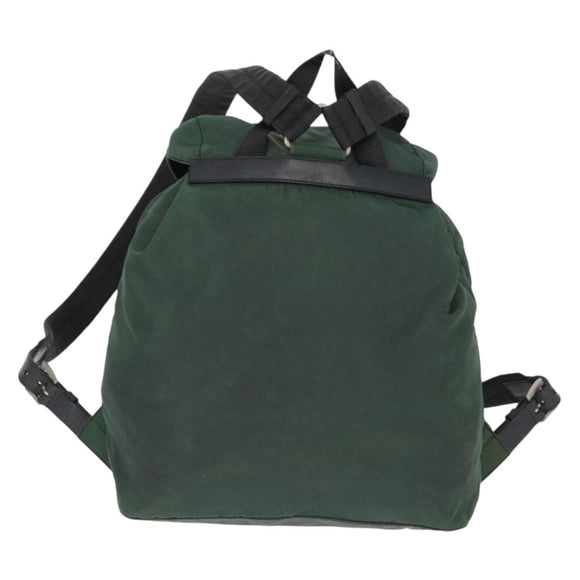 PRADA Backpack Nylon Green Silver Auth 163375