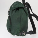 PRADA Backpack Nylon Green Silver Auth 163375-3