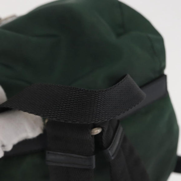 PRADA Backpack Nylon Green Silver Auth 163375