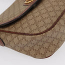 CELINE Macadam Canvas Shoulder Bag PVC Beige Gold Auth 163376-14
