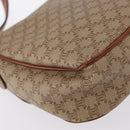 CELINE Macadam Canvas Shoulder Bag PVC Beige Gold Auth 163376-16