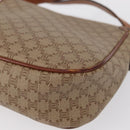 CELINE Macadam Canvas Shoulder Bag PVC Beige Gold Auth 163376-17
