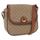 CELINE Macadam Canvas Shoulder Bag PVC Beige Gold Auth 163376-1