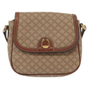 CELINE Macadam Canvas Shoulder Bag PVC Beige Gold Auth 163376-13