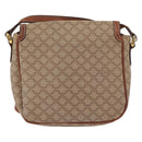 CELINE Macadam Canvas Shoulder Bag PVC Beige Gold Auth 163376-2