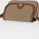 CELINE Macadam Canvas Shoulder Bag PVC Beige Gold Auth 163376-6