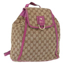 GUCCI GG Canvas Abbey Backpack Beige Gold 141642 Auth 163377-1