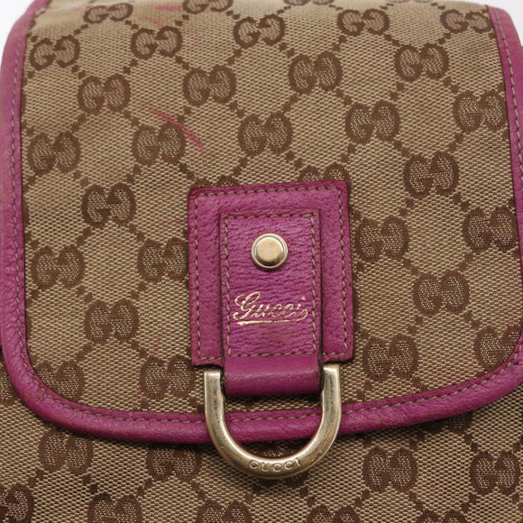 GUCCI GG Canvas Abbey Backpack Beige Gold 141642 Auth 163377