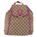 GUCCI GG Canvas Abbey Backpack Beige Gold 141642 Auth 163377-2