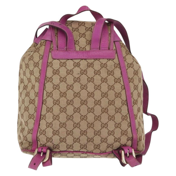 GUCCI GG Canvas Abbey Backpack Beige Gold 141642 Auth 163377