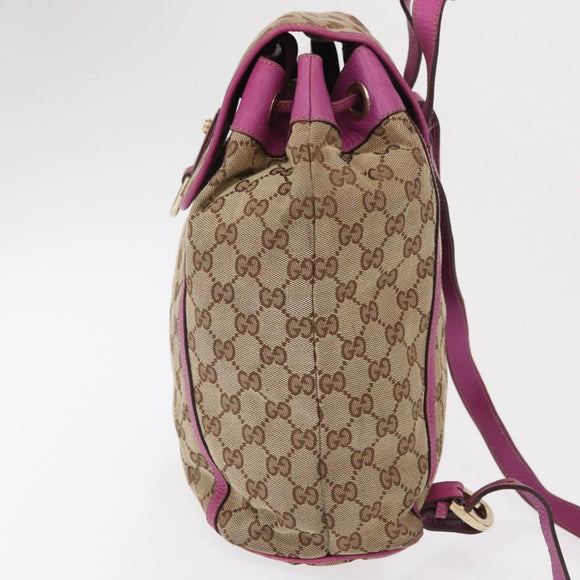GUCCI GG Canvas Abbey Backpack Beige Gold 141642 Auth 163377