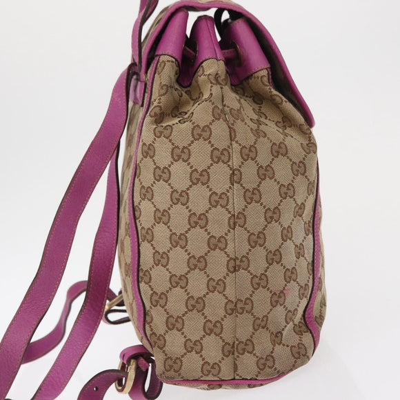 GUCCI GG Canvas Abbey Backpack Beige Gold 141642 Auth 163377