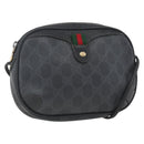 GUCCI GG Supreme Web Sherry Line Bag PVC Black Gold 89 02 066 Auth 163380-1
