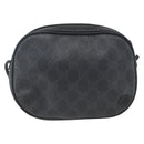 GUCCI GG Supreme Web Sherry Line Bag PVC Black Gold 89 02 066 Auth 163380-3