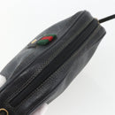 GUCCI GG Supreme Web Sherry Line Bag PVC Black Gold 89 02 066 Auth 163380-6