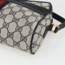 GUCCI GG Supreme Sherry Line Shoulder Bag PVC Navy Gold 75 02 004 Auth 163381-10