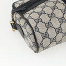 GUCCI GG Supreme Sherry Line Shoulder Bag PVC Navy Gold 75 02 004 Auth 163381-11