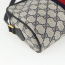 GUCCI GG Supreme Sherry Line Shoulder Bag PVC Navy Gold 75 02 004 Auth 163381-13