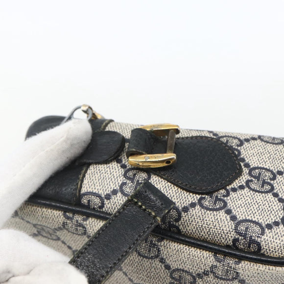 GUCCI GG Supreme Sherry Line Shoulder Bag PVC Navy Gold 75 02 004 Auth 163381