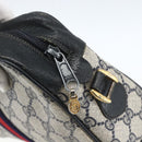 GUCCI GG Supreme Sherry Line Shoulder Bag PVC Navy Gold 75 02 004 Auth 163381-15