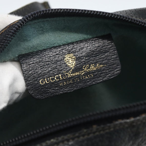 GUCCI GG Supreme Sherry Line Shoulder Bag PVC Navy Gold 75 02 004 Auth 163381