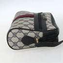GUCCI GG Supreme Sherry Line Shoulder Bag PVC Navy Gold 75 02 004 Auth 163381-5