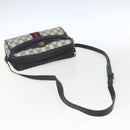 GUCCI GG Supreme Sherry Line Shoulder Bag PVC Navy Gold 75 02 004 Auth 163381-7