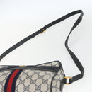 GUCCI GG Supreme Sherry Line Shoulder Bag PVC Navy Gold 75 02 004 Auth 163381-8