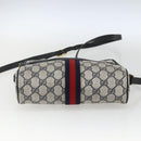 GUCCI GG Supreme Sherry Line Shoulder Bag PVC Navy Gold 75 02 004 Auth 163381-9