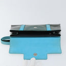 BVLGARI Shoulder Bag Patent leather Light Blue Silver Auth 163382-15