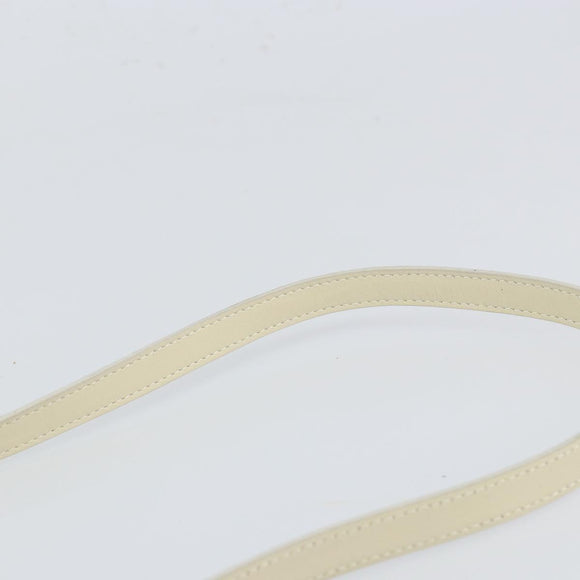 GUCCI Bamboo Hand Bag Leather 2way White Gold 007 2032 0231 Auth 163383