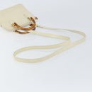 GUCCI Bamboo Hand Bag Leather 2way White Gold 007 2032 0231 Auth 163383-8
