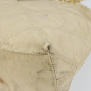PRADA Chain Shoulder Bag Nylon Beige Gold Auth 163384-9