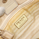PRADA Chain Shoulder Bag Nylon Beige Gold Auth 163384-10