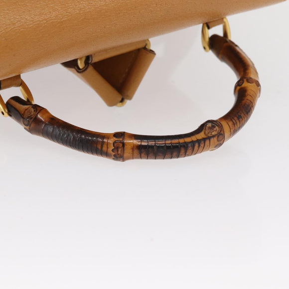 GUCCI Bamboo Backpack Leather Brown Gold 003 2058 0016 Auth 163387