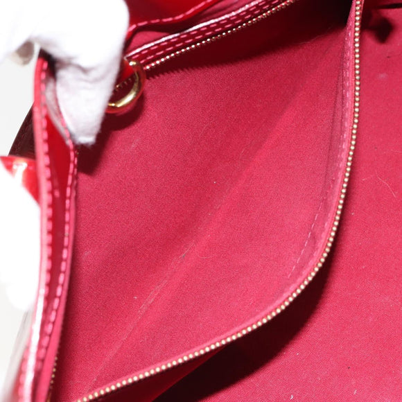 LOUIS VUITTON Vernis Wilshire PM Hand Bag Pomme D'amour M93642 LV Auth 163391