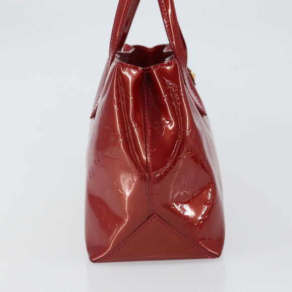 LOUIS VUITTON Vernis Wilshire PM Hand Bag Pomme D'amour M93642 LV Auth 163391