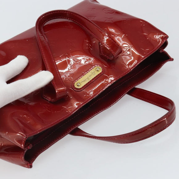 LOUIS VUITTON Vernis Wilshire PM Hand Bag Pomme D'amour M93642 LV Auth 163391