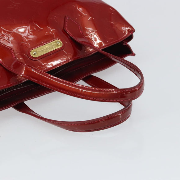 LOUIS VUITTON Vernis Wilshire PM Hand Bag Pomme D'amour M93642 LV Auth 163391