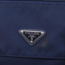 PRADA Shoulder Bag Nylon Navy Silver Auth 163395-14
