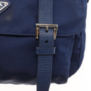 PRADA Shoulder Bag Nylon Navy Silver Auth 163395-16