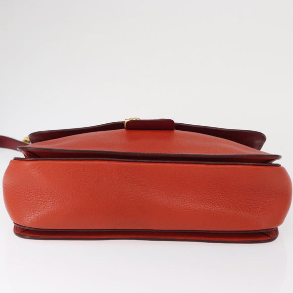 Miu Miu Handtasche Leder 2-Wege Rot Gold Auth 163402