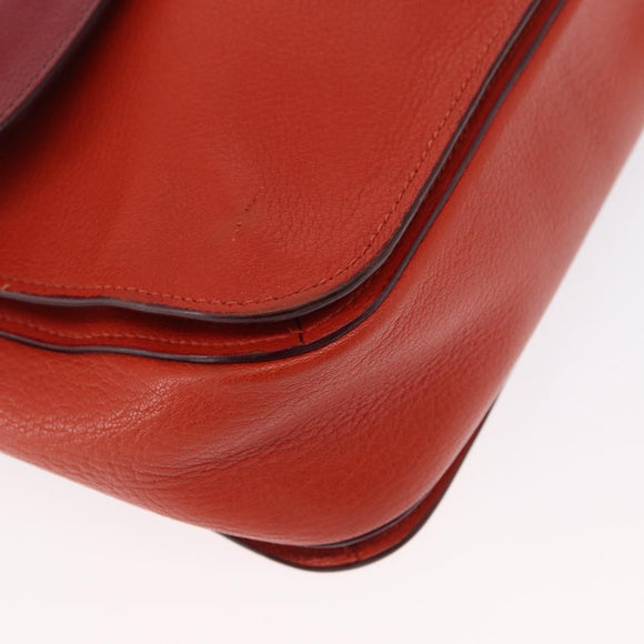 Miu Miu Handtasche Leder 2-Wege Rot Gold Auth 163402