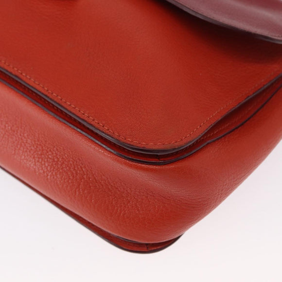 Miu Miu Handtasche Leder 2-Wege Rot Gold Auth 163402