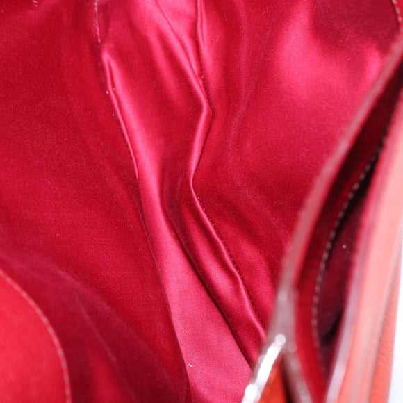 Miu Miu Handtasche Leder 2-Wege Rot Gold Auth 163402