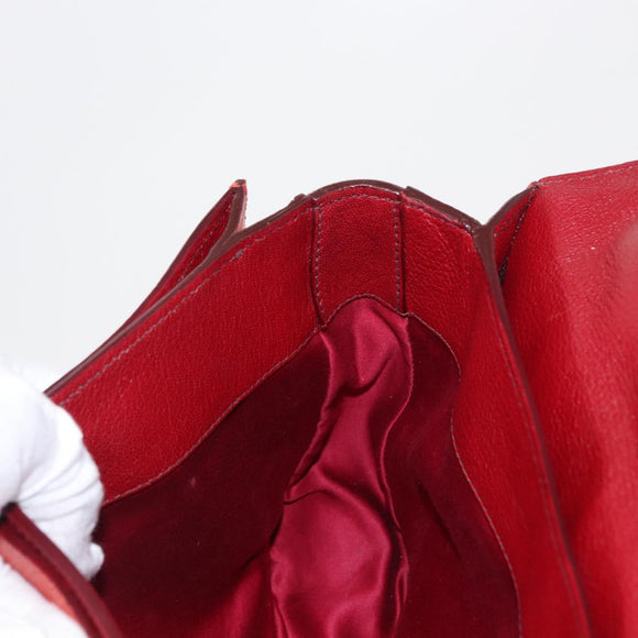 Miu Miu Handtasche Leder 2-Wege Rot Gold Auth 163402