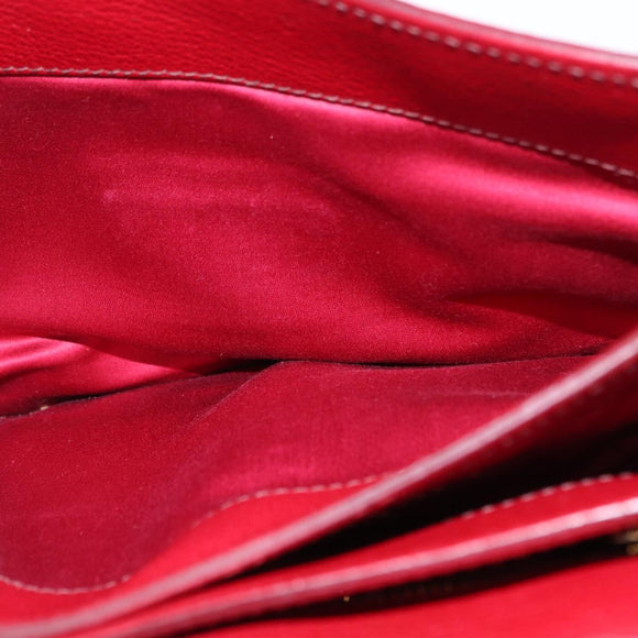 Miu Miu Handtasche Leder 2-Wege Rot Gold Auth 163402